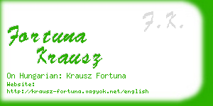 fortuna krausz business card